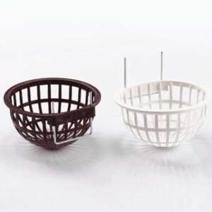 Kanarie nest kunststof met draadhaken bruin Ø 10 cm